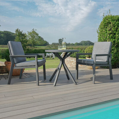 Maze - New York 3 Piece Aluminium Bistro Set - Grey product image