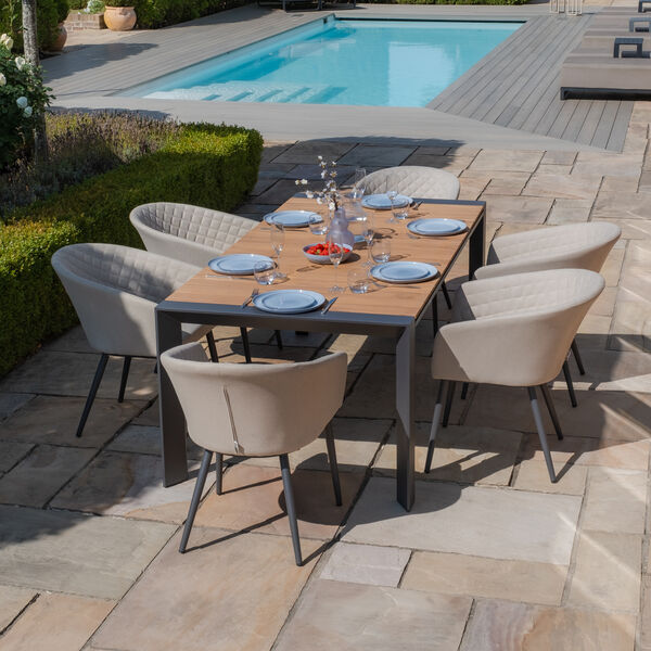 Maze - Jakarta Teak Extending 6 - 10 Seat Rectangular Dining Table with 10 Ambition Oatmeal Dining Chairs product image