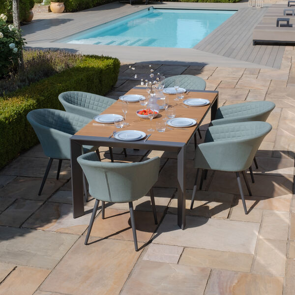 Maze - Jakarta Teak Extending 6 - 10 Seat Rectangular Dining Table with 10 Ambition Sage Green Dining Chairs product image