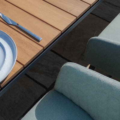 Maze - Jakarta Teak Extending 6 - 10 Seat Rectangular Dining Table with 10 Ambition Sage Green Dining Chairs product image