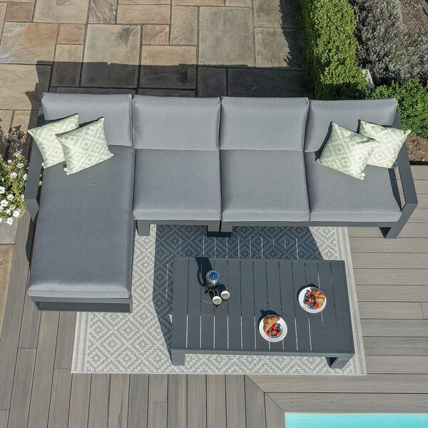 Maze - Amalfi Chaise Aluminium Sofa Set - Grey product image