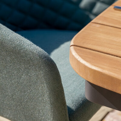 Maze - Jakarta Teak Oval Dining Table with 6 Ambition Sage Green Dining Chairs product image