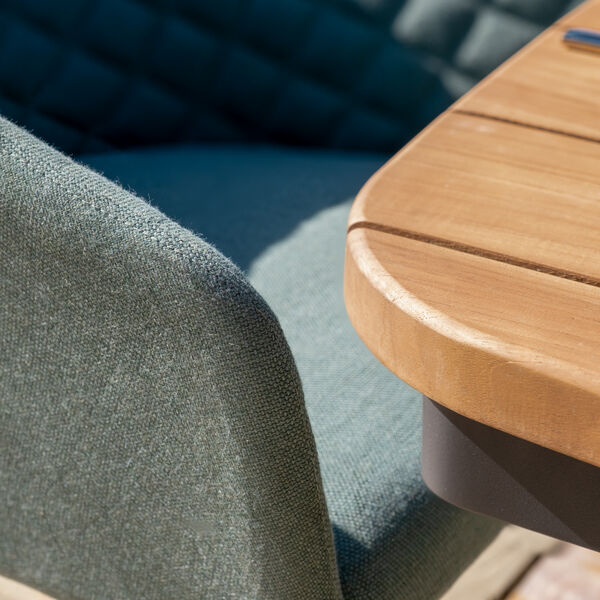Maze - Jakarta Teak Oval Dining Table with 6 Ambition Sage Green Dining Chairs product image