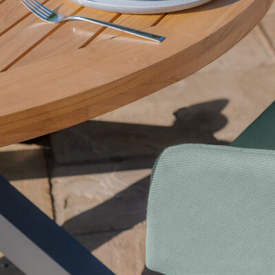 Maze - Jakarta Teak Round Dining Table with 6 Ambition Sage Green Dining Chairs product image