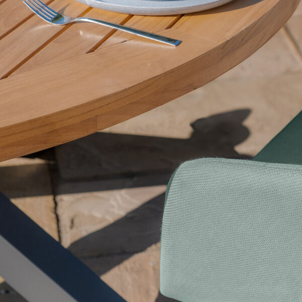 Maze - Jakarta Teak Round Dining Table with 6 Ambition Sage Green Dining Chairs product image