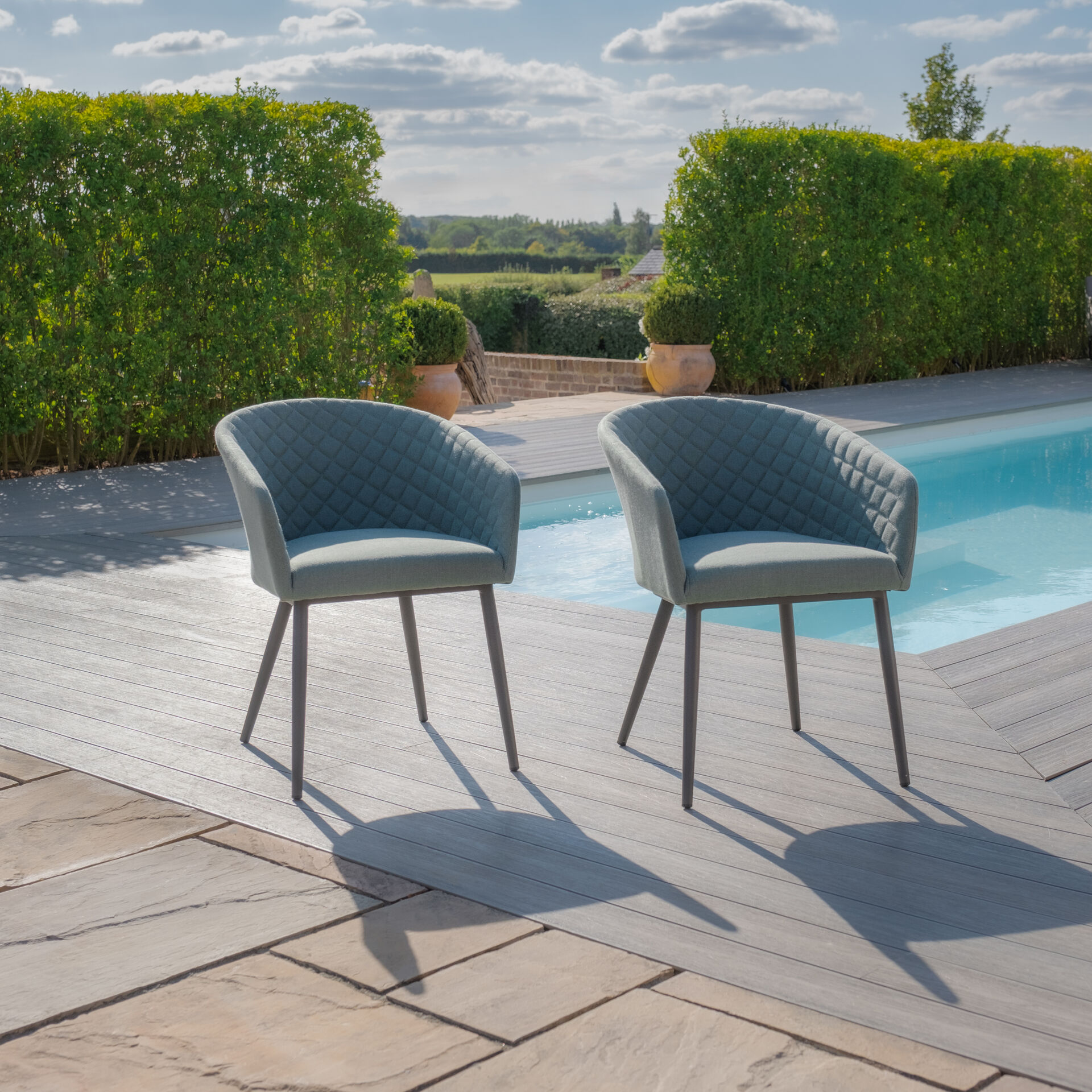 Photo inspiration: Visual Reference: Maze Outdoor Fabric Ambition 8 Seat Oval Dining Set Flanelle