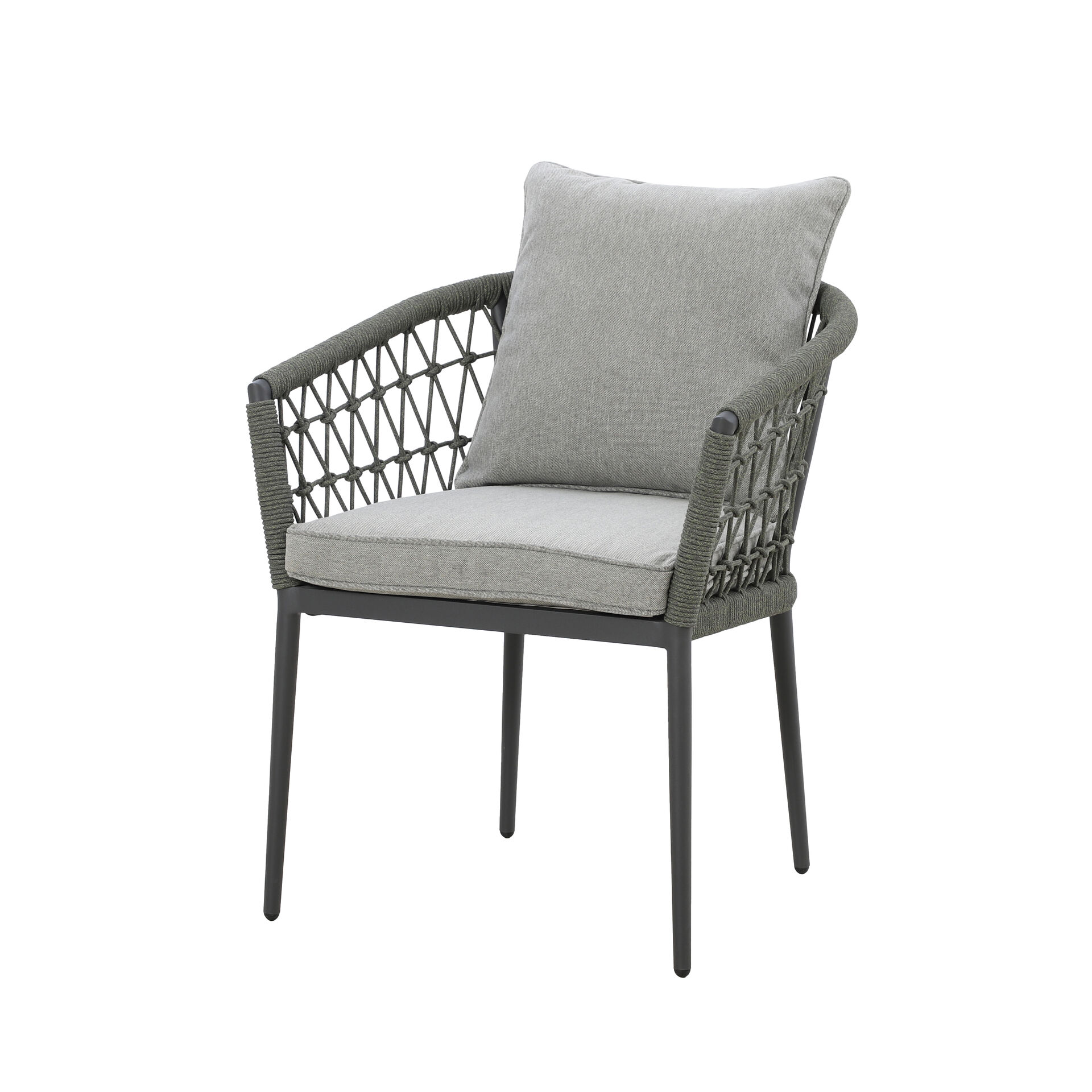 Maze - Jakarta Teak Round Dining Table with 6 Monaco Ivy Green Rope Weave Dining Chairs product image