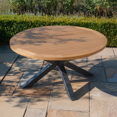 Maze - Jakarta Teak Round Dining Table with 6 Rattan Oxford Hertiage Rattan Dining Chairs product image