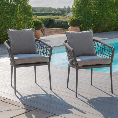 Maze - Monaco Rope Weave Pair of Dining Chairs - Ivy Green product image