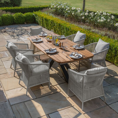 Maze - Jakarta Teak Oval Dining Table with 6 Maldives Rope Weave Dining Chairs product image