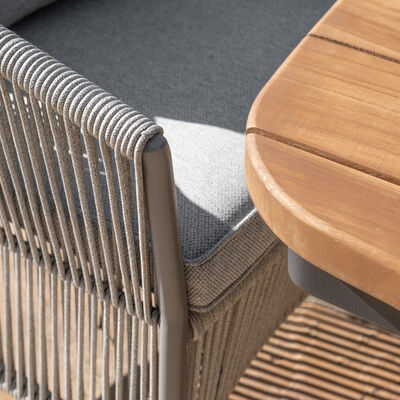 Maze - Jakarta Teak Oval Dining Table with 6 Maldives Rope Weave Dining Chairs product image