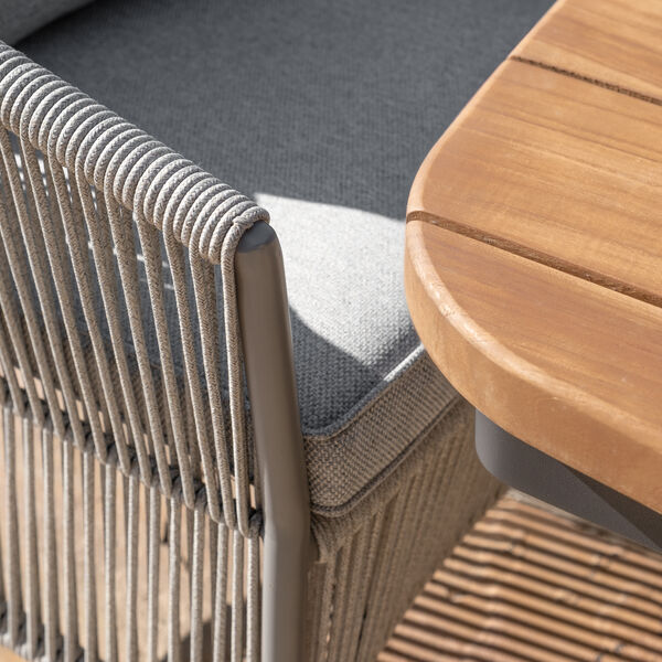 Maze - Jakarta Teak Oval Dining Table with 6 Maldives Rope Weave Dining Chairs product image