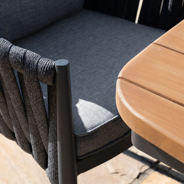 Maze - Jakarta Teak Oval Dining Table with 6 Milan Charcoal Rope Weave Dining Chairs product image