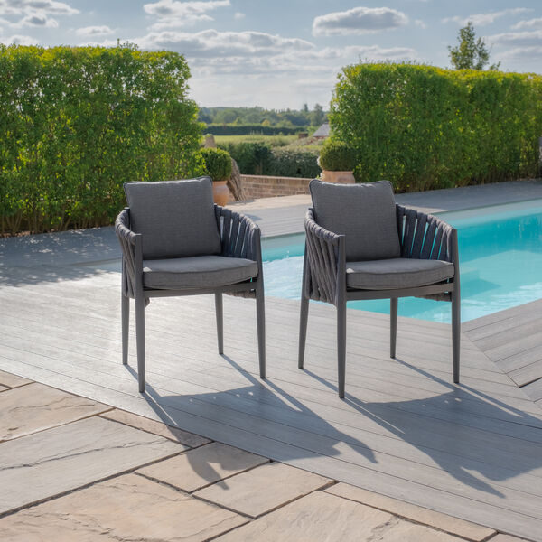 Maze - Jakarta Teak Oval Dining Table with 6 Milan Charcoal Rope Weave Dining Chairs product image