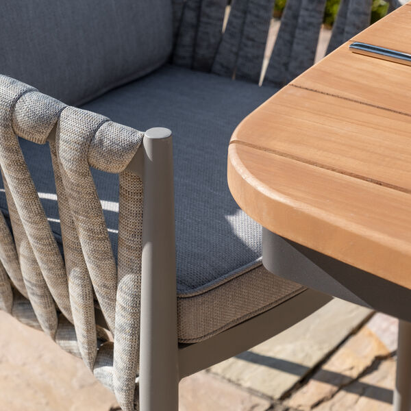Maze - Jakarta Teak Oval Dining Table with 6 Milan Cool Linen Rope Weave Dining Chairs product image