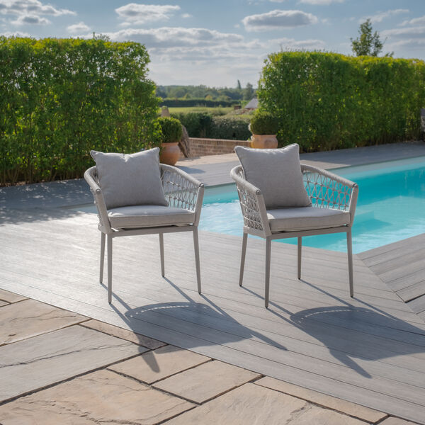 Maze - Jakarta Teak Oval Dining Table with 6 Monaco Cool Linen Rope Weave Dining Chairs product image