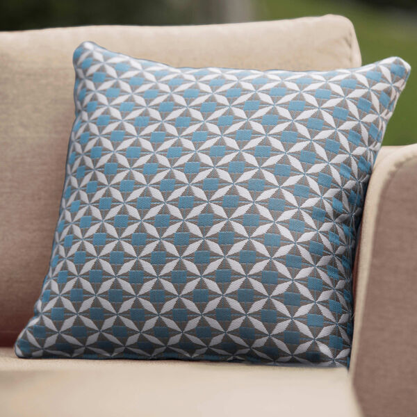 Maze - Pair of Outdoor Sunbrella Fabric Scatter Cushion (43x43cm) - Mosaic Blue product image