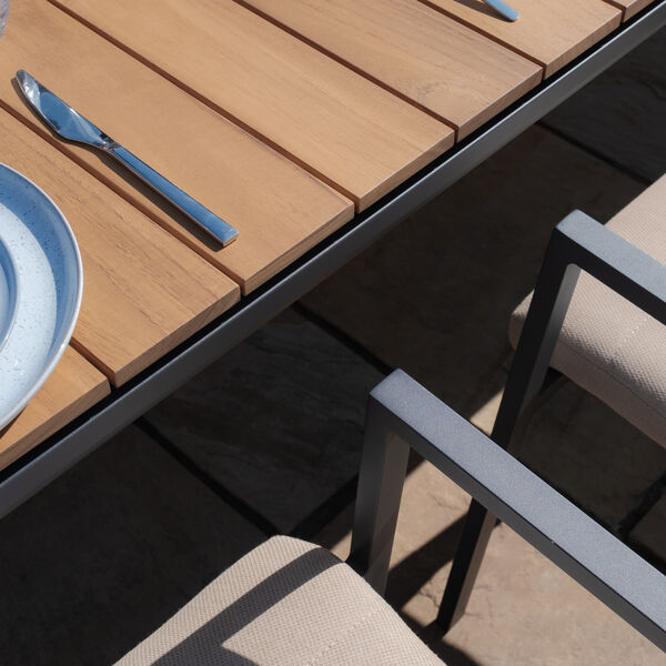 Maze - Jakarta Teak Extending 6 - 10 Seat Rectangular Dining Table with 10 Ibiza Oatmeal Dining Chairs product image