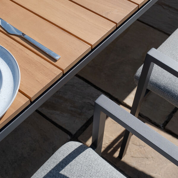 Maze - Jakarta Teak Extending 6 - 10 Seat Rectangular Dining Table with 10 Ibiza Zinc Grey Dining Chairs product image
