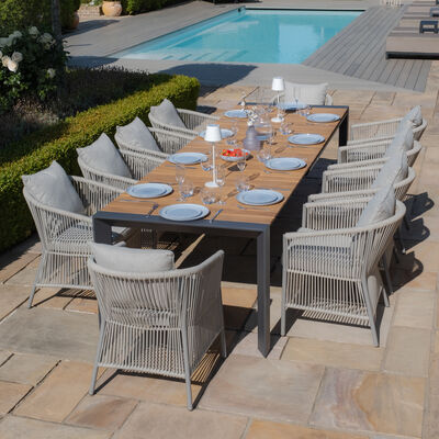 Maze - Jakarta Teak Extending 6 - 10 Seat Rectangular Dining Table with 10 Maldives Rope Weave Dining Chairs product image