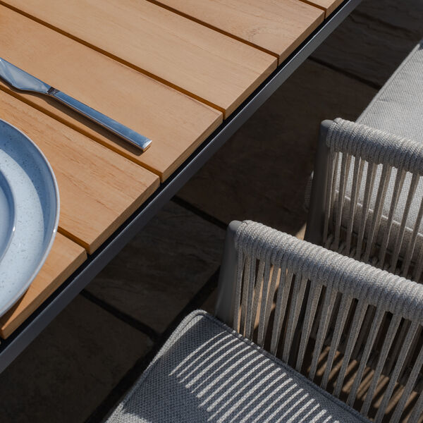 Maze - Jakarta Teak Extending 6 - 10 Seat Rectangular Dining Table with 10 Maldives Rope Weave Dining Chairs product image