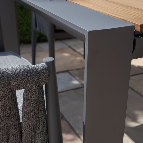 Maze - Jakarta Teak Extending 6 - 10 Seat Rectangular Dining Table with 10 Milan Charcoal Rope Weave Dining Chairs product image