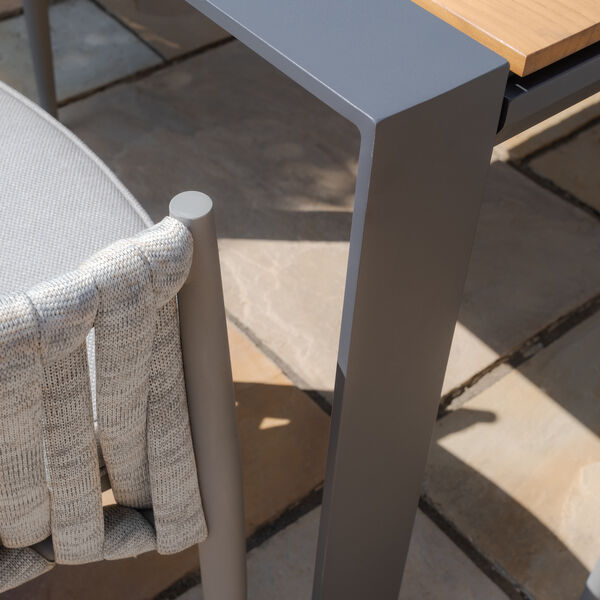 Maze - Jakarta Teak Extending 6 - 10 Seat Rectangular Dining Table with 10 Milan Cool Linen Rope Weave Dining Chairs product image