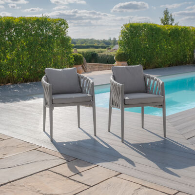 Maze - Jakarta Teak Extending 6 - 10 Seat Rectangular Dining Table with 10 Milan Cool Linen Rope Weave Dining Chairs product image