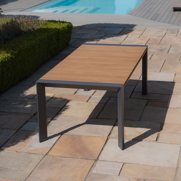 Maze - Jakarta Teak Extending 6 - 10 Seat Rectangular Dining Table with 10 Milan Cool Linen Rope Weave Dining Chairs product image