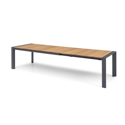 Maze - Jakarta Teak Extending 6 - 10 Seat Rectangular Dining Table with 10 Milan Cool Linen Rope Weave Dining Chairs product image