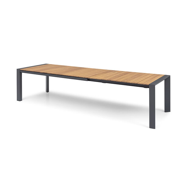 Maze - Jakarta Teak Extending 6 - 10 Seat Rectangular Dining Table with 10 Milan Cool Linen Rope Weave Dining Chairs product image