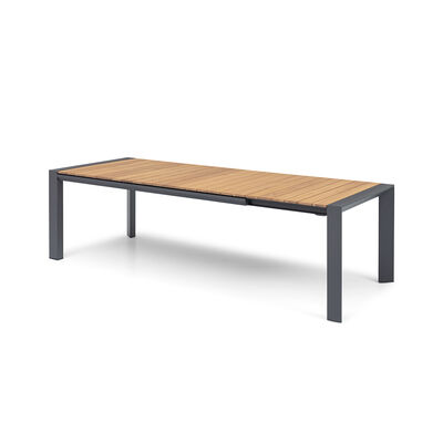 Maze - Jakarta Teak Extending 6 - 10 Seat Rectangular Dining Table with 10 Milan Cool Linen Rope Weave Dining Chairs product image
