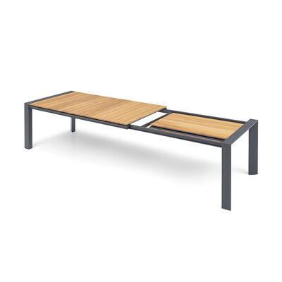 Maze - Jakarta Teak Extending 6 - 10 Seat Rectangular Dining Table with 10 Milan Cool Linen Rope Weave Dining Chairs product image