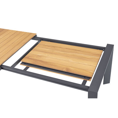Maze - Jakarta Teak Extending 6 - 10 Seat Rectangular Dining Table with 10 Milan Cool Linen Rope Weave Dining Chairs product image