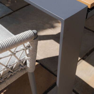 Maze - Jakarta Teak Extending 6 - 10 Seat Rectangular Dining Table with 10 Monaco Cool Linen Rope Weave Dining Chairs product image
