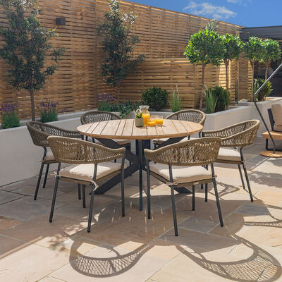 Maze - Bali Rope Weave 6 Seat Round Dining Set product image