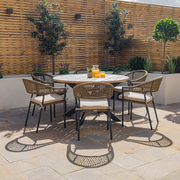 Maze - Bali Rope Weave 6 Seat Round Dining Set product image