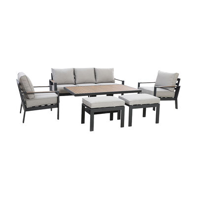 Maze - Vancouver 3 Seat Aluminium Sofa Set with Rising Table & 2 Stools - Dove Grey product image