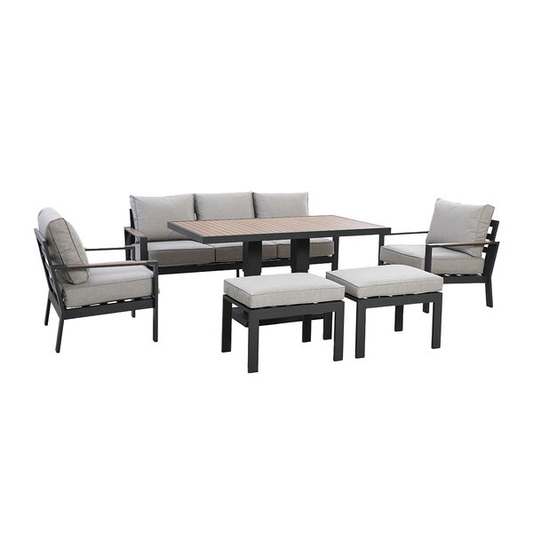 Maze - Vancouver 3 Seat Aluminium Sofa Set with Rising Table & 2 Stools - Dove Grey product image