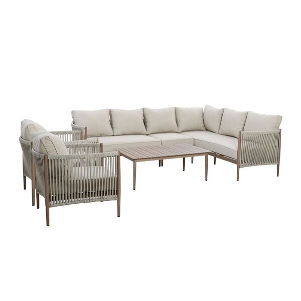 Maze - Havana Rope Weave Large Corner Sofa Set with Rectangular Coffee Table & 2 Armchairs product image