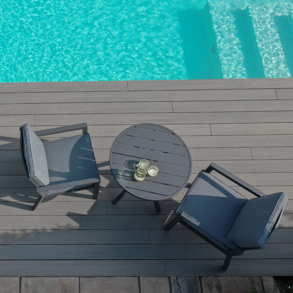 Maze - New York 3 Piece Aluminium Bistro Set - Grey product image
