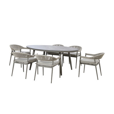 Maze - Florence Rope Weave 6 Seat Oval Dining Set with Lazy Susan product image