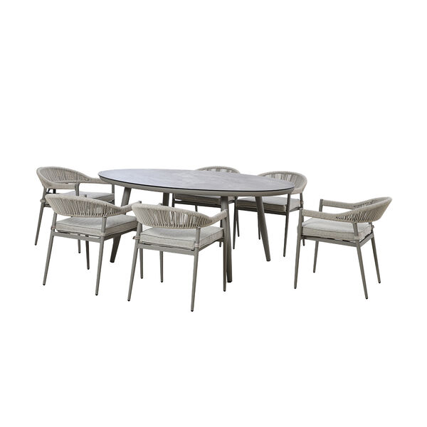 Maze - Florence Rope Weave 6 Seat Oval Dining Set with Lazy Susan product image