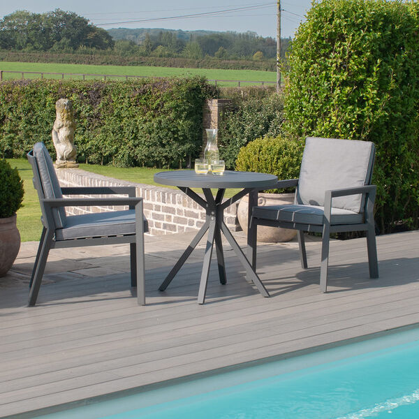 Maze - New York 3 Piece Aluminium Bistro Set - Grey product image