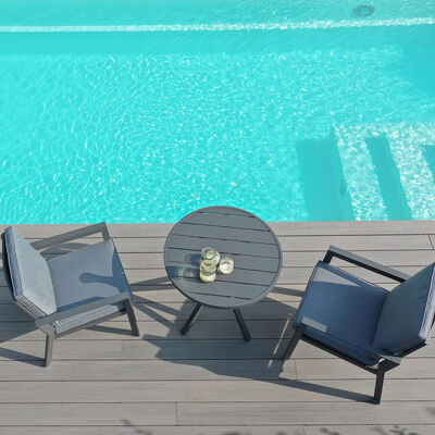 Maze - New York 3 Piece Aluminium Bistro Set - Grey product image