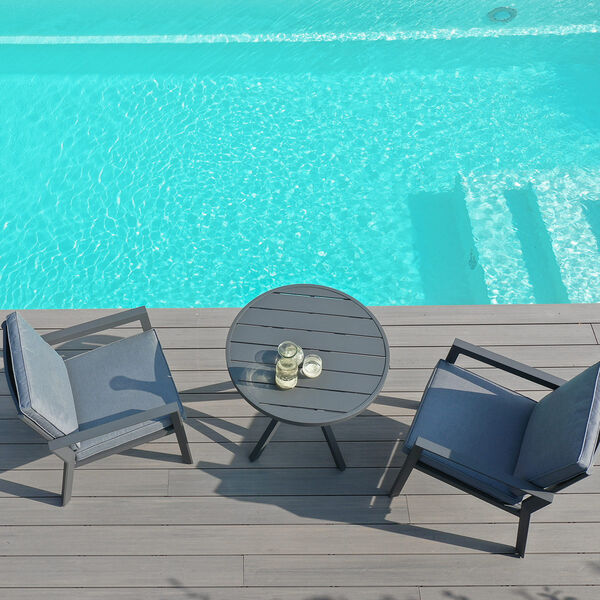Maze - New York 3 Piece Aluminium Bistro Set - Grey product image