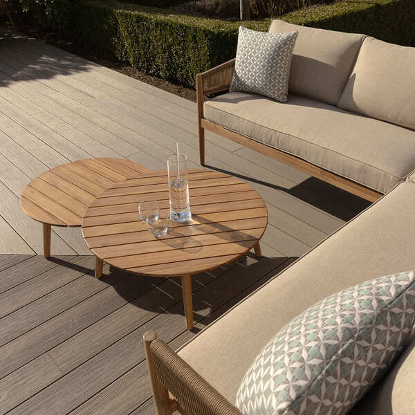 Maze - Porto Rope Weave Corner Sofa Set with Pair of Round Coffee Tables product image