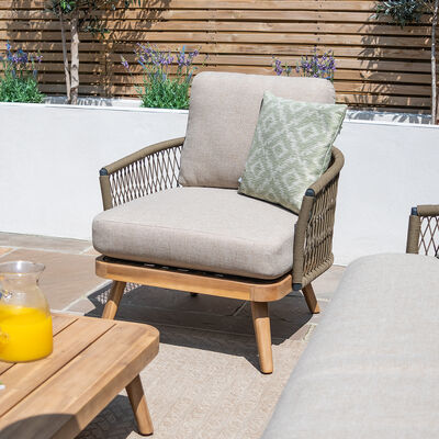 Maze - Bali Rope Weave Corner Sofa Set & Armchair with Large Square Coffee Table product image