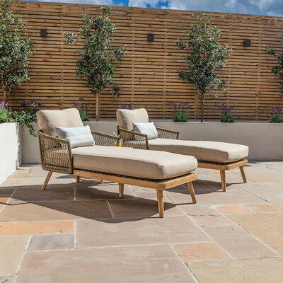 Maze - Bali Rope Weave Double Sunlounger Set with Small Square Coffee Table product image