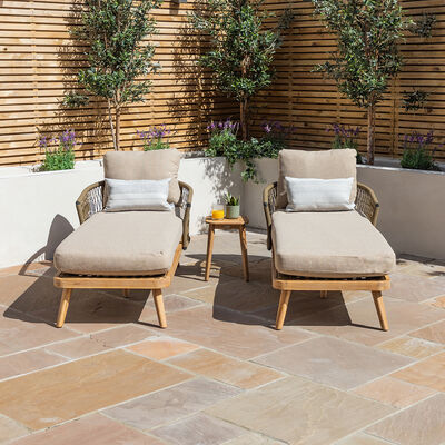 Maze - Bali Rope Weave Double Sunlounger Set with Small Square Coffee Table product image